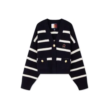 Tommy Hilfiger Sweater Women's Navy Blue White Stripes