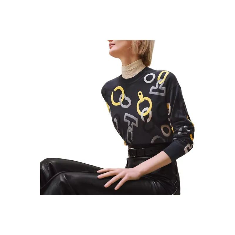HERMES FW24 Sweater Women's Black Blue-0