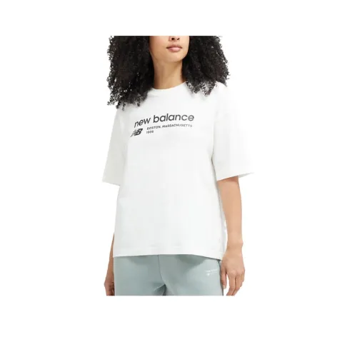 New Balance Drop Shoulder Sleeve T Shirt Women's White