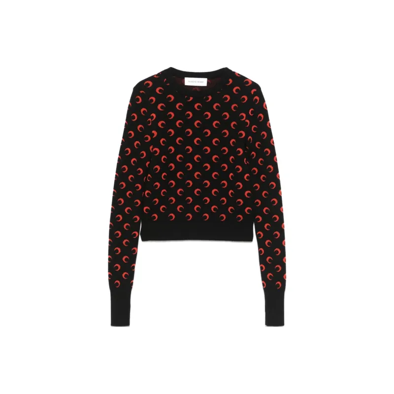 Marine Serre Moon Jacquard Cropped Jumper-0