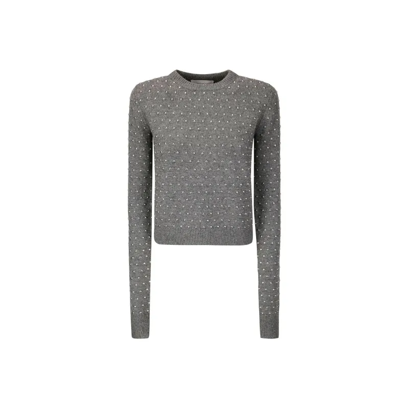 SportMax Embellished Crewneck Long Sleeved Jumper-0
