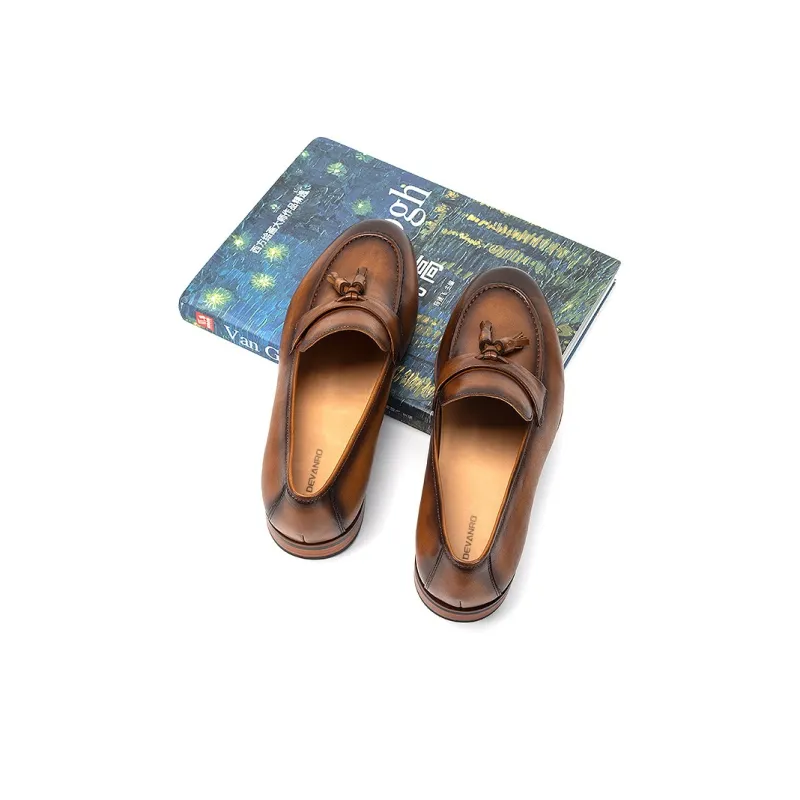 Devanro Loafers Men Black-4