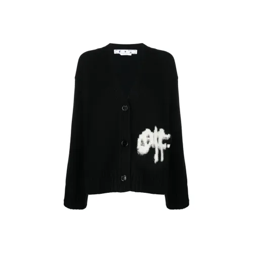OFF WHITE Logo Intarsia Cardigan Black/Multi