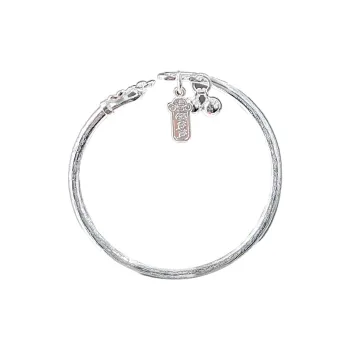 HAOYINFANG 999 Fine Silver Bangles Women's