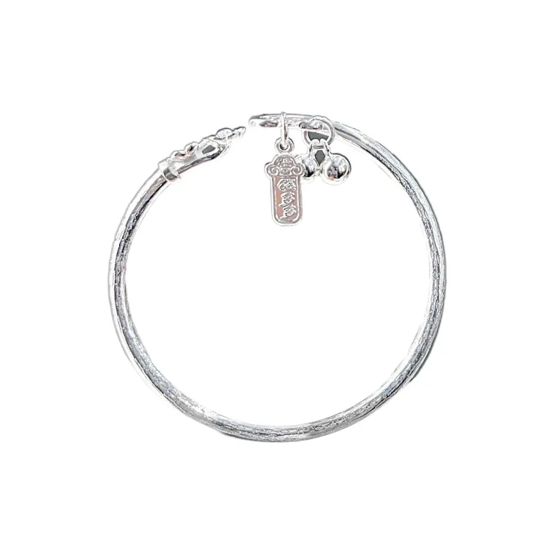HAOYINFANG 999 Fine Silver Bangles Women's-0