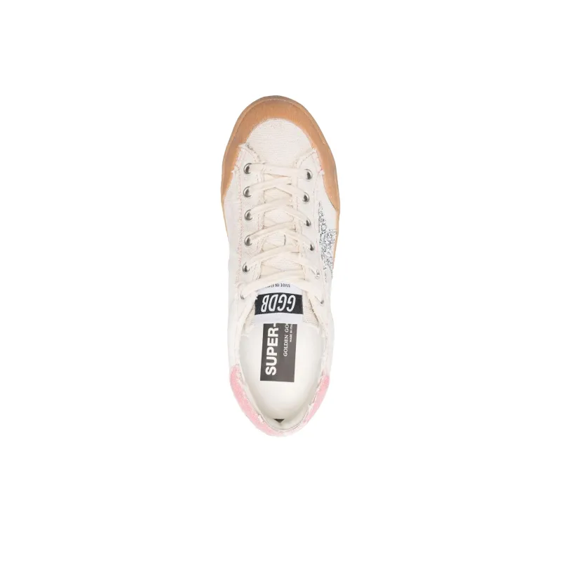 Golden Goose Super Star Low Top Canvas Shoes Women's Pink-4