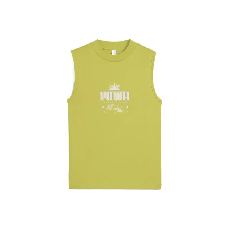 PUMA Playera Sin Mangas Corte Semi ajustado Para Mujer Palm Resort-0