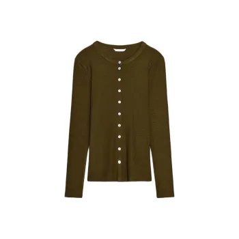 ZARA Regular T-Shirt Women's Dark Olive Green