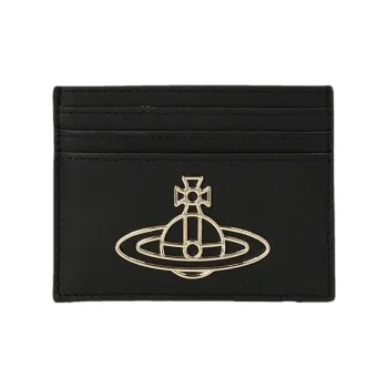 Vivienne Westwood Leather Card Holder Wallet Women's Black