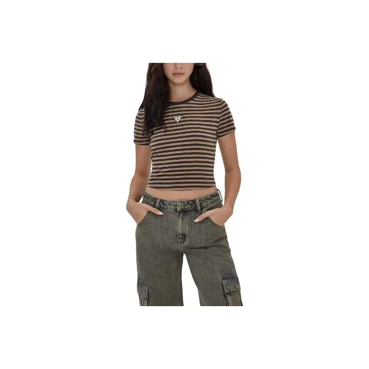 GUESS SS24 Regular T-Shirt Women's Brown-0