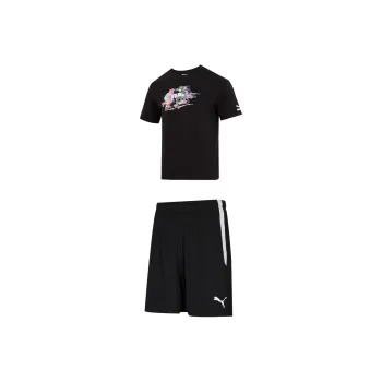 PUMA SS23 LaMelo Ball Series Casual Sportswear Men Clothing Set Black T Shirt+Black Shorts