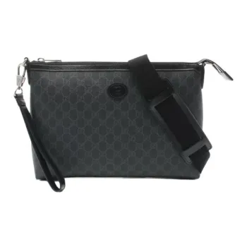 GUCCI GG Supreme Coated Canvas Crossbody Bag, Shoulder Bag Regular Men's Black