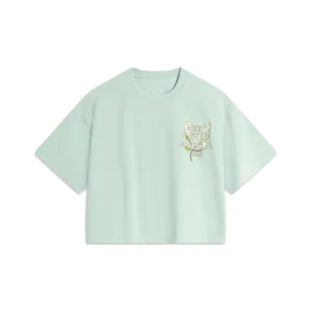 LiNing Sports Life Collection Drop Shoulder Sleeve T Shirt Women's Light Moss Blue