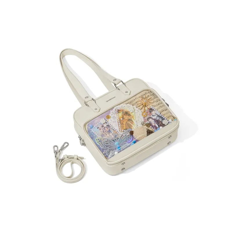CinvaiKrose Synthetic Leather Ita Bag Shoulder Bag Women's Ecru-3