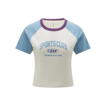 Reebok Raglan Sleeve T Shirt Women's Light Blue/White