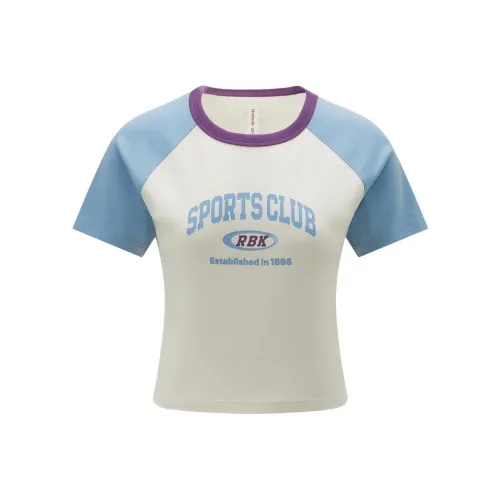 Reebok Raglan Sleeve T-Shirt Women's Light Blue/White