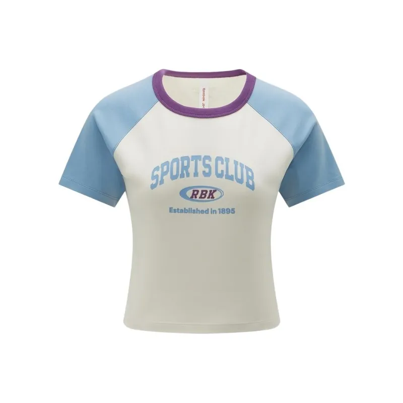 Reebok Raglan Sleeve T Shirt Women's Light Blue/White-0