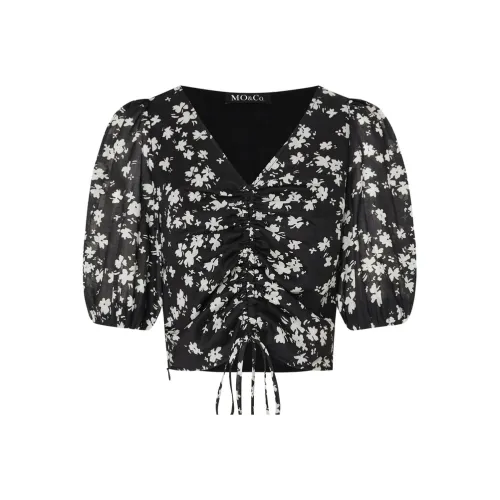 MO&CO Crop Tops Women's Black With Multicolor
