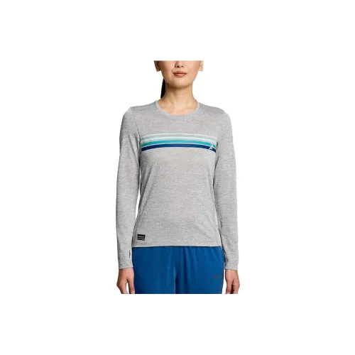 Saucony Stopwatch Graphic Long Sleeve T-Shirt Women's Gray