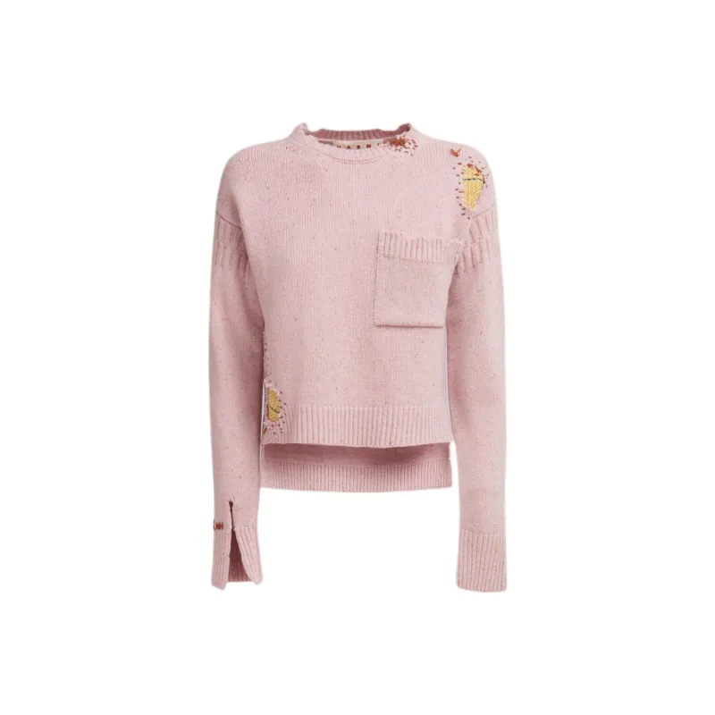 MARNI Logo Embroidered Knitted Jumper-0
