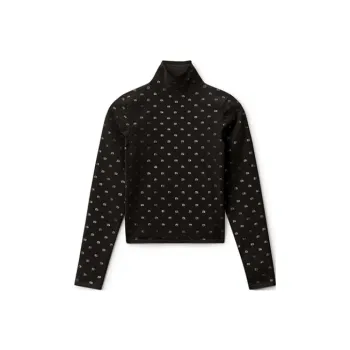Alexander Wang Crystal Logo Crop Top