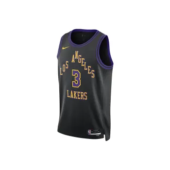 Nike NBA Basketball Jersey SW Fan Edition 23 24, Los Angeles Lakers, Anthony Davis, Size 3 Men's Black