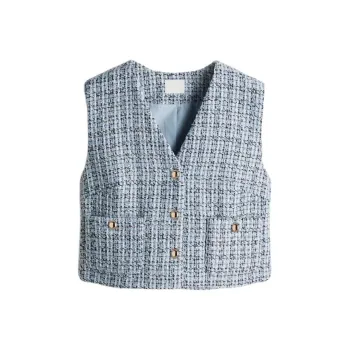 H&M Tank Top Women's Light Blue Plaid