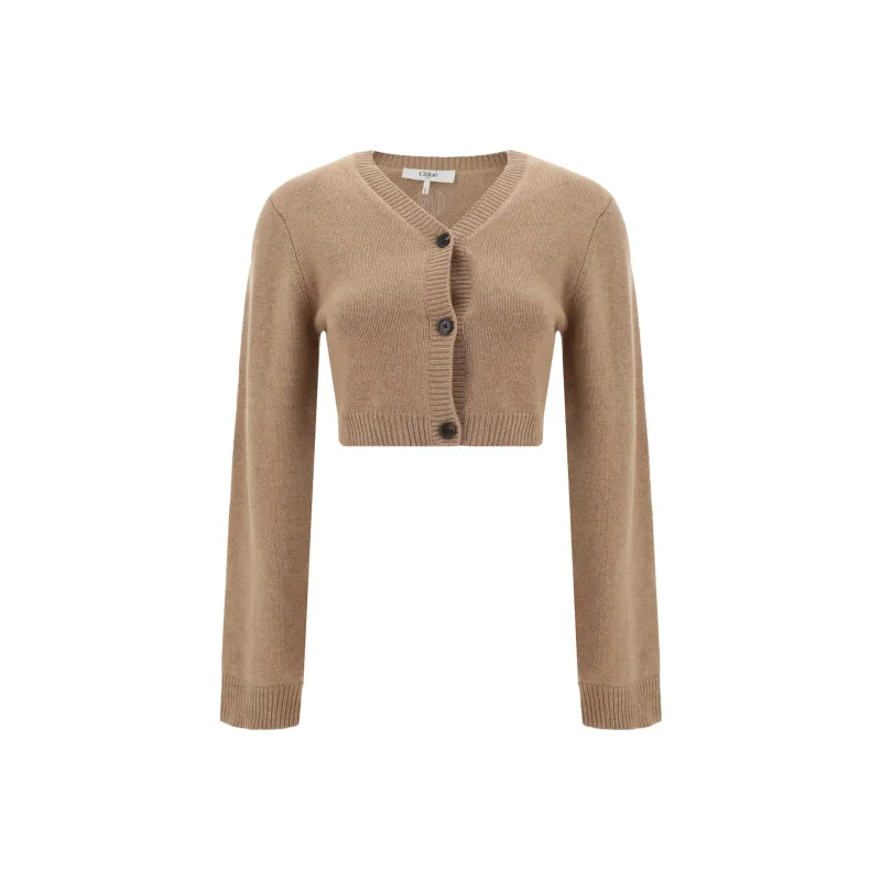 Chloé Cropped Knit Cardigan-0