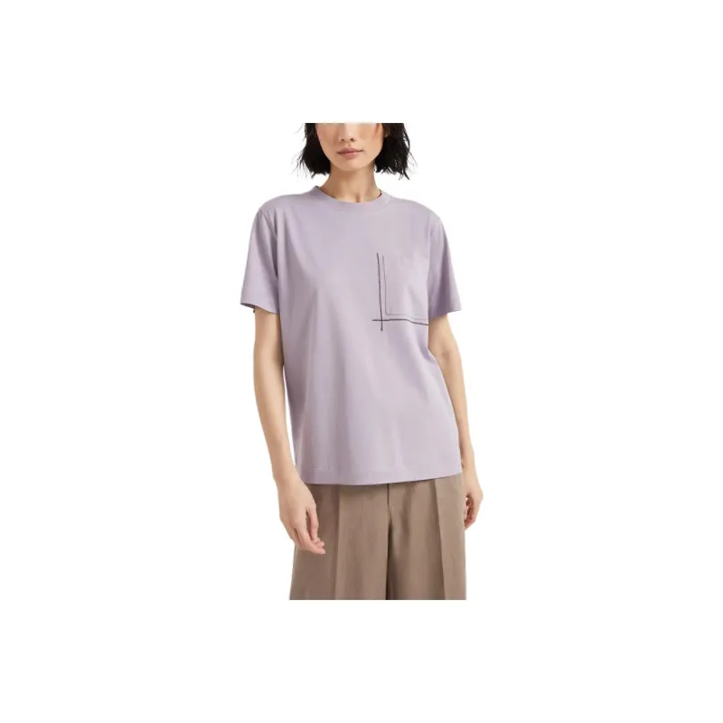 Brunello Cucinelli Monili embellished Cotton T shirt-0