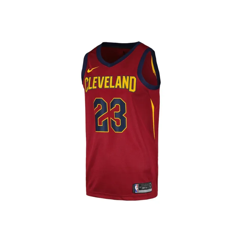 Nike Basketball Jersey Cleveland Cavaliers, LeBron James SW Embroidery Fan Edition Men's Burgundy-0