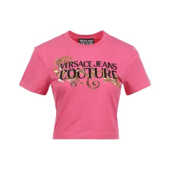 VERSACE JEANS COUTURE Crystal Outline Barocco T shirt
