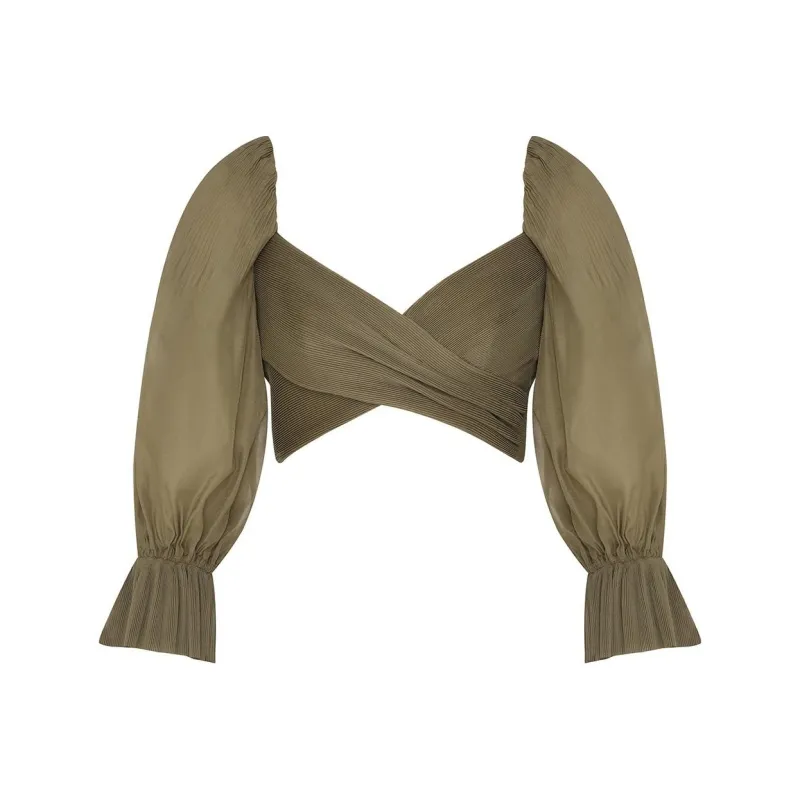 Zimmermann Plissé Cropped Top-0