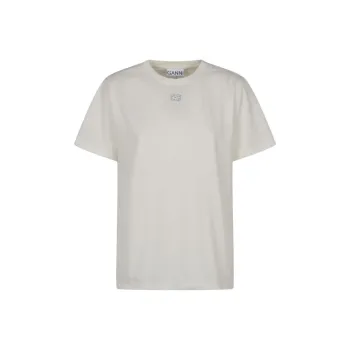 GANNI Basic Jersey Embellished Relaxed T Shirt