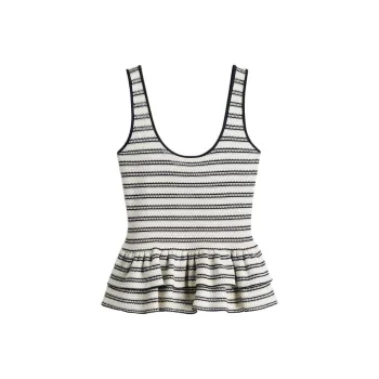 H&M Tank Top Women's White/Marine Blue