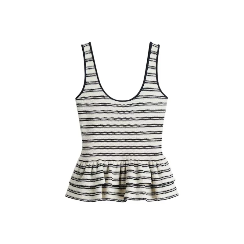 H&M Tank Top Women's White/Marine Blue-0
