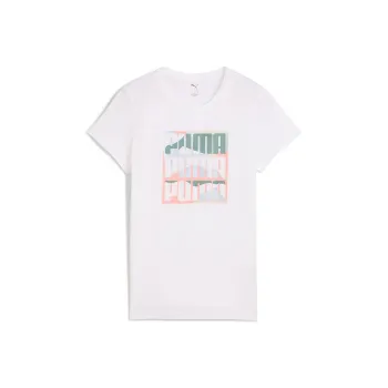 PUMA GRAPHICS SS25 Regular T Shirt Women's White Pink