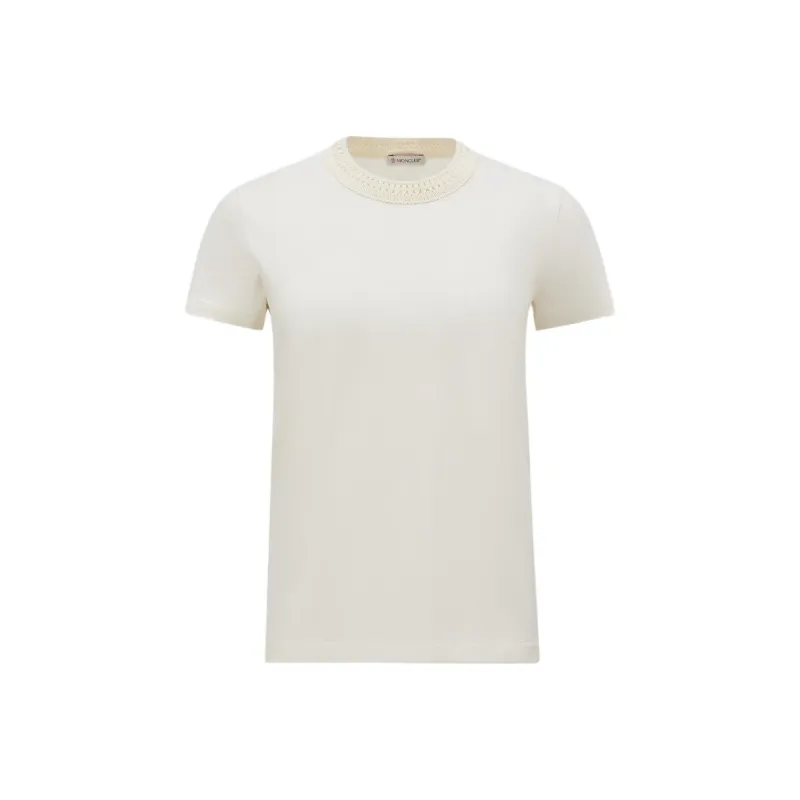 Moncler Crochet detail Cotton T shirt-0