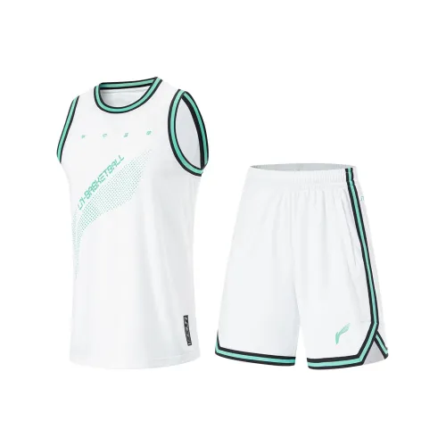 LiNing CBA Collection Professional Basketball Collection Basketball Suit Men's Standard White