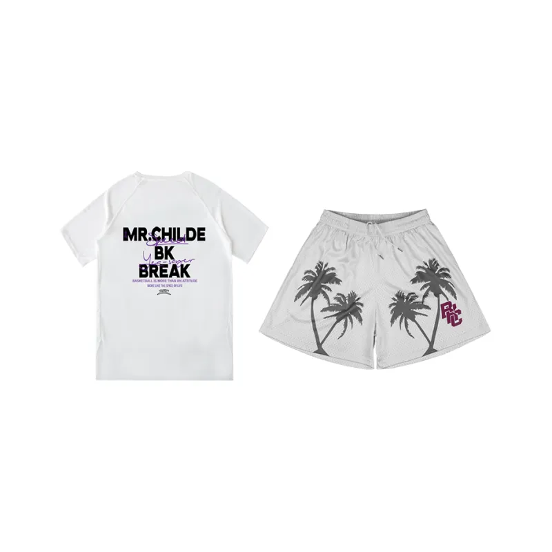 BKCXZICE Loose Fit Breathable American Basketball Shorts Unisex White-5