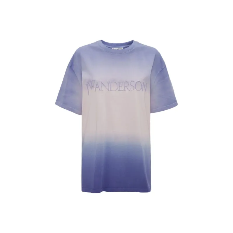 JW Anderson Tie Dyed Logo Embroidered T Shirt-0