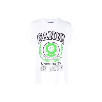 GANNI University Of Love Series T Shirts Women's White