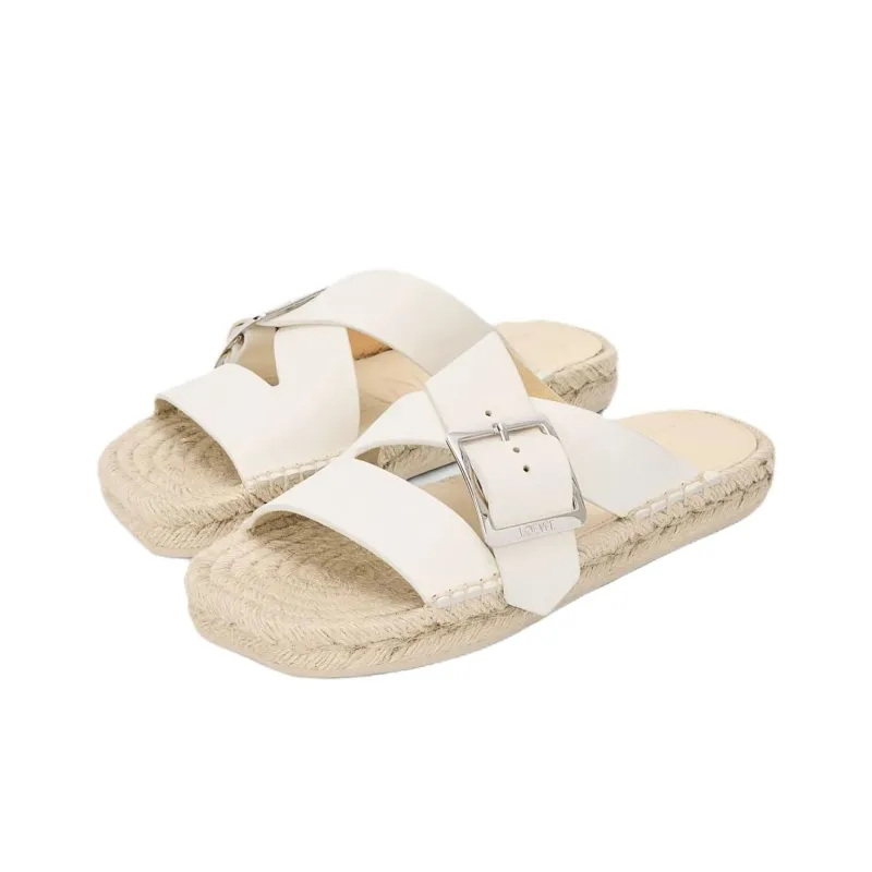 LOEWE Petal Slide Slippers Women's White-2