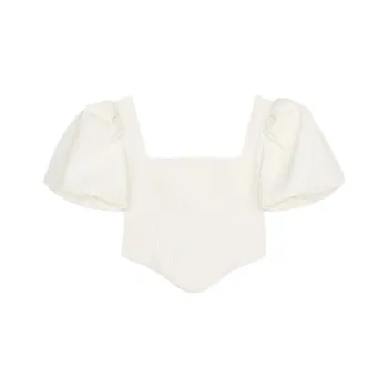 ZARA Crop Tops Women's Raw White