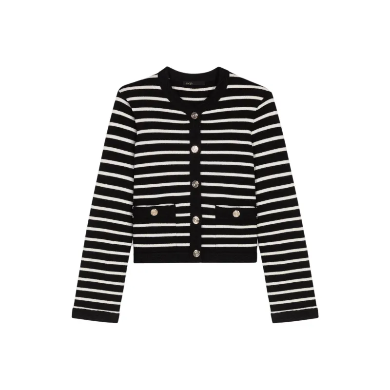 Maje Striped Cardigan-0