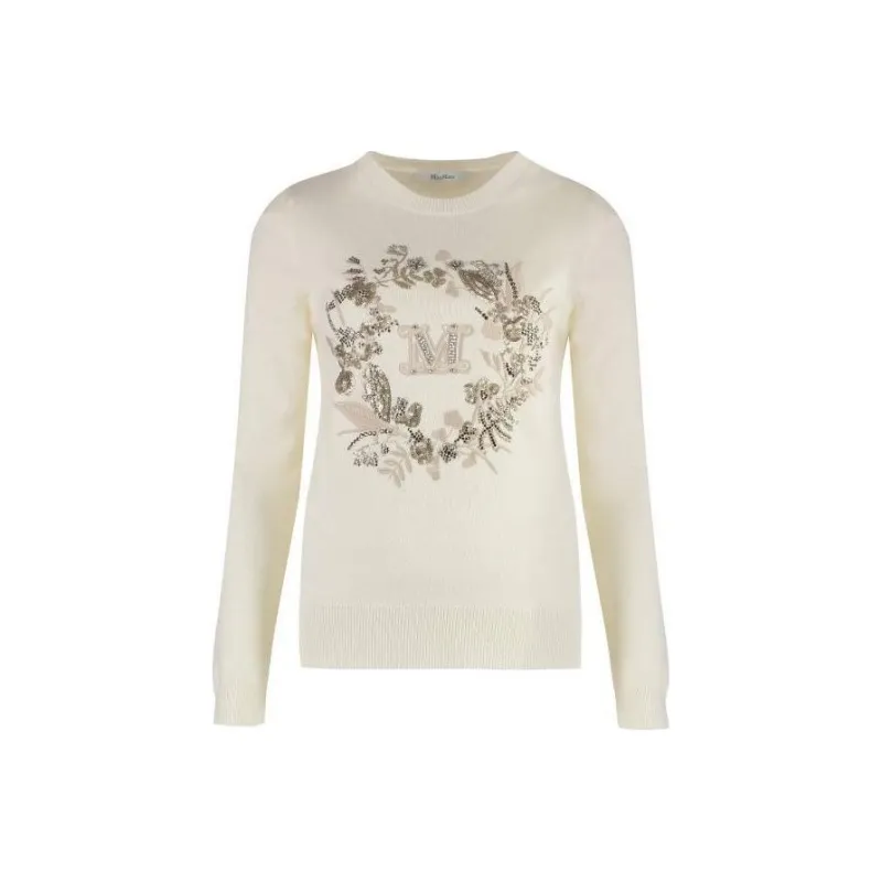 MaxMara Logo Embellished Crewneck Jumper-0
