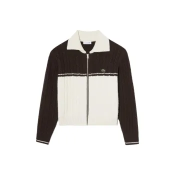 LACOSTE Sweater Women's Brown/White