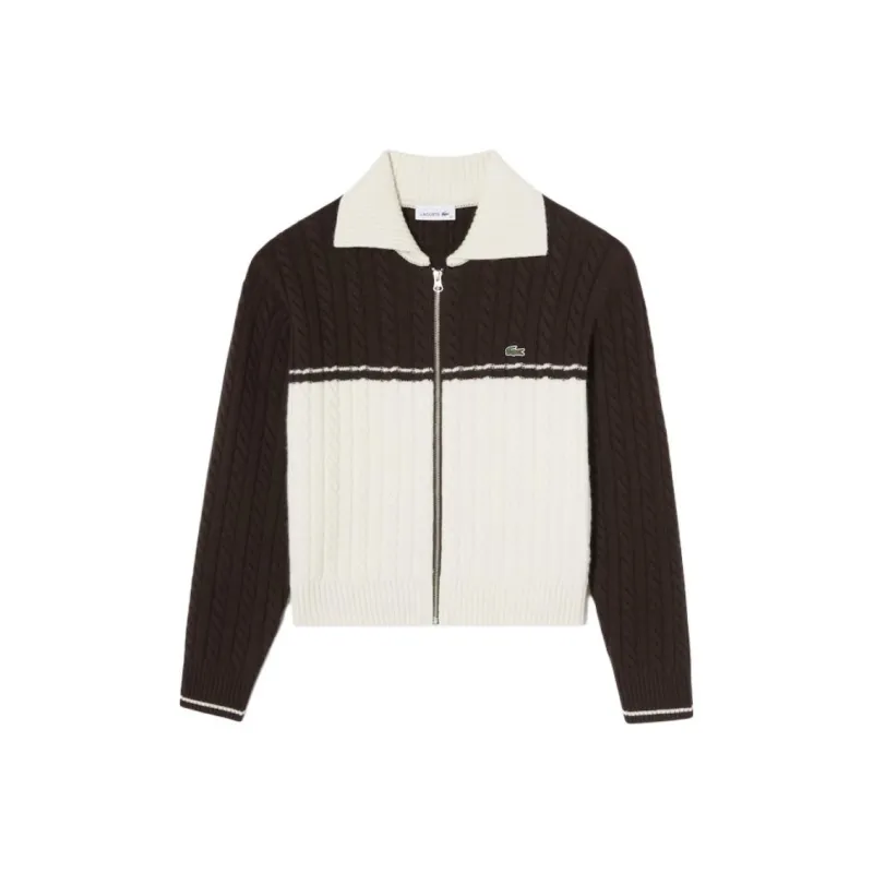 LACOSTE Sweater Women's Brown/White-0