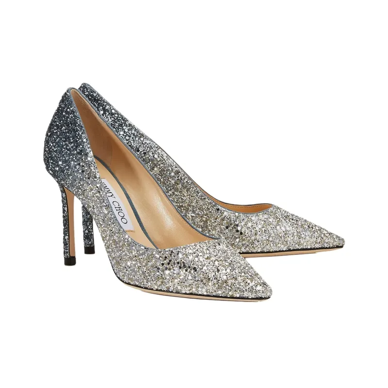 Jimmy Choo ROMY Slim Heel High Heels 8.5cm Women's Blue-2