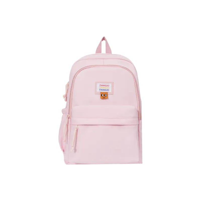 BUBM Nylon Fabric Backpack Unisex Black/White/Yellow/Pink-18