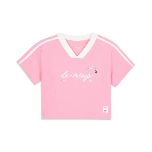 LiNing x LEAGUE OF LEGENDS Sports Life Collection T Shirt Women's extended Light Pink
